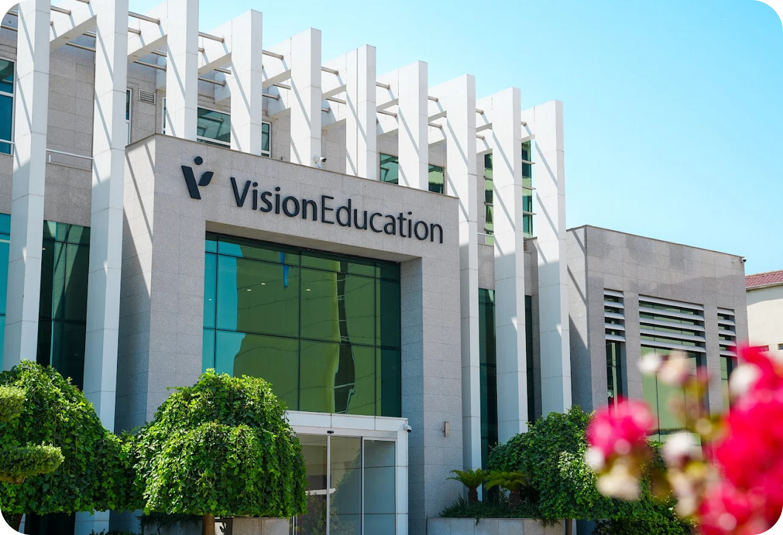 Vision Education building exterior with modern architecture